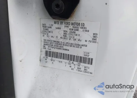 2008 Ford F-250 Xl/Xlt из США, поврежденный, VIN 1FTNF21528EC90864